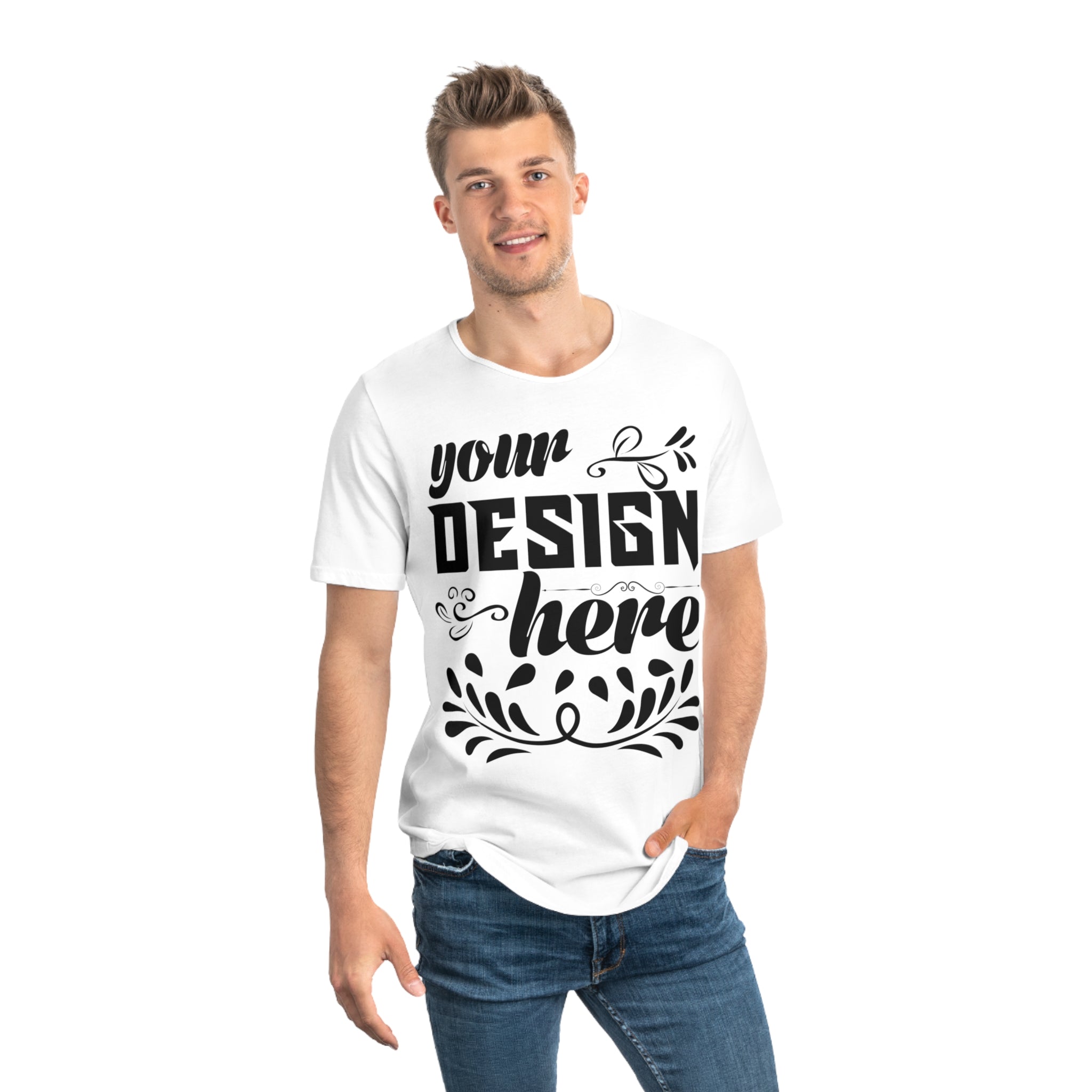 Customizable Bella+Canvas 3003 Mens Jersey Curved Hem Tee