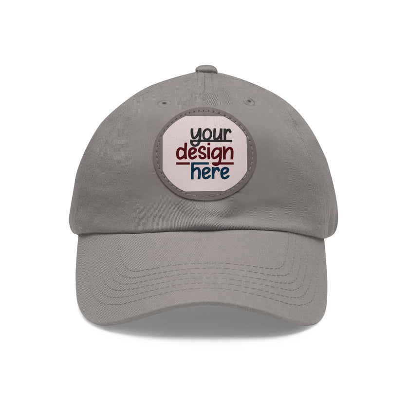 Customizable ValuCap VC300A Dad Hat with Round PU Leather Patch Front