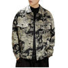 Nameria Camouflage Embroidered Denim Jacket with Lapel Collar