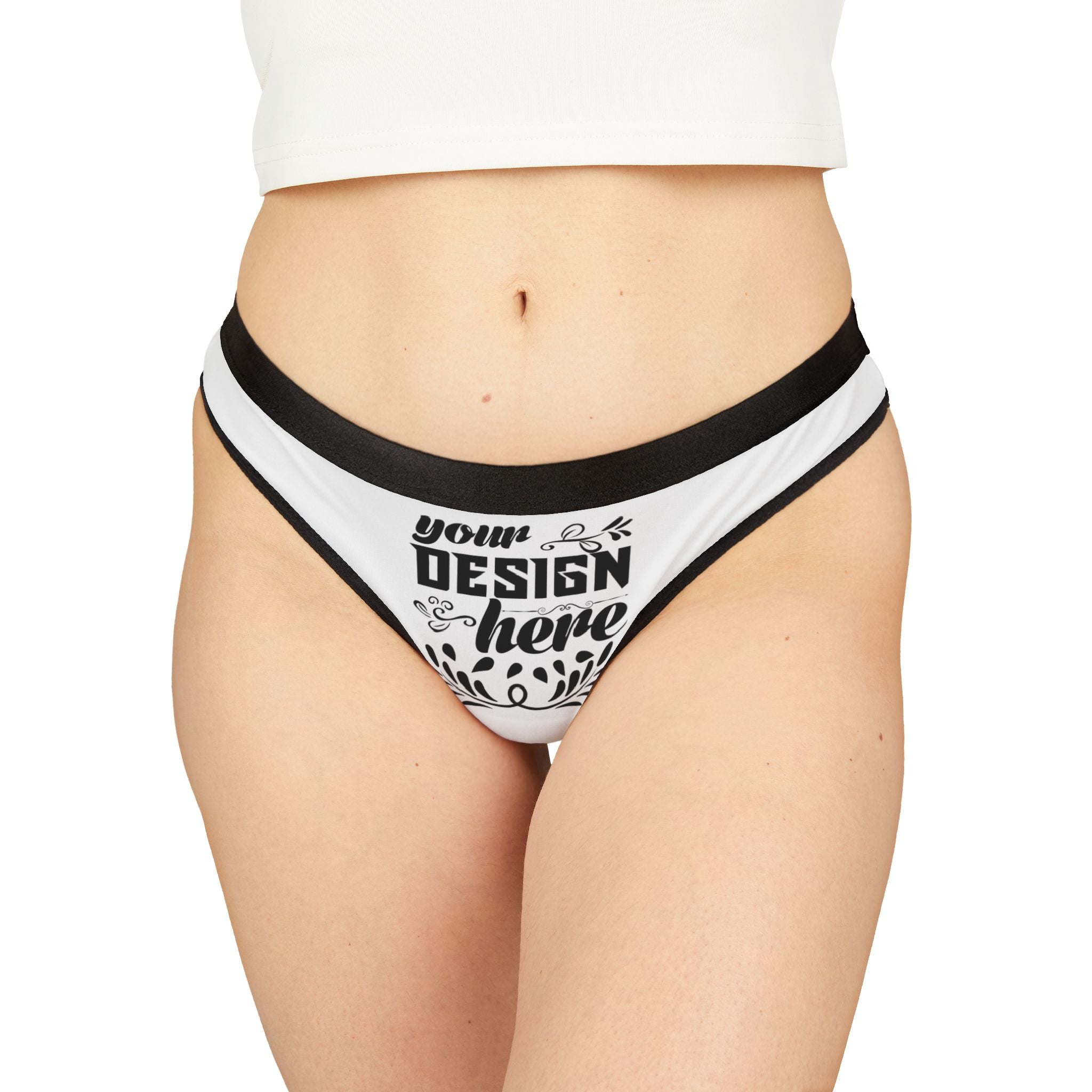 Customizable Womens Thong Underwear All Over Print Stretch Fabric