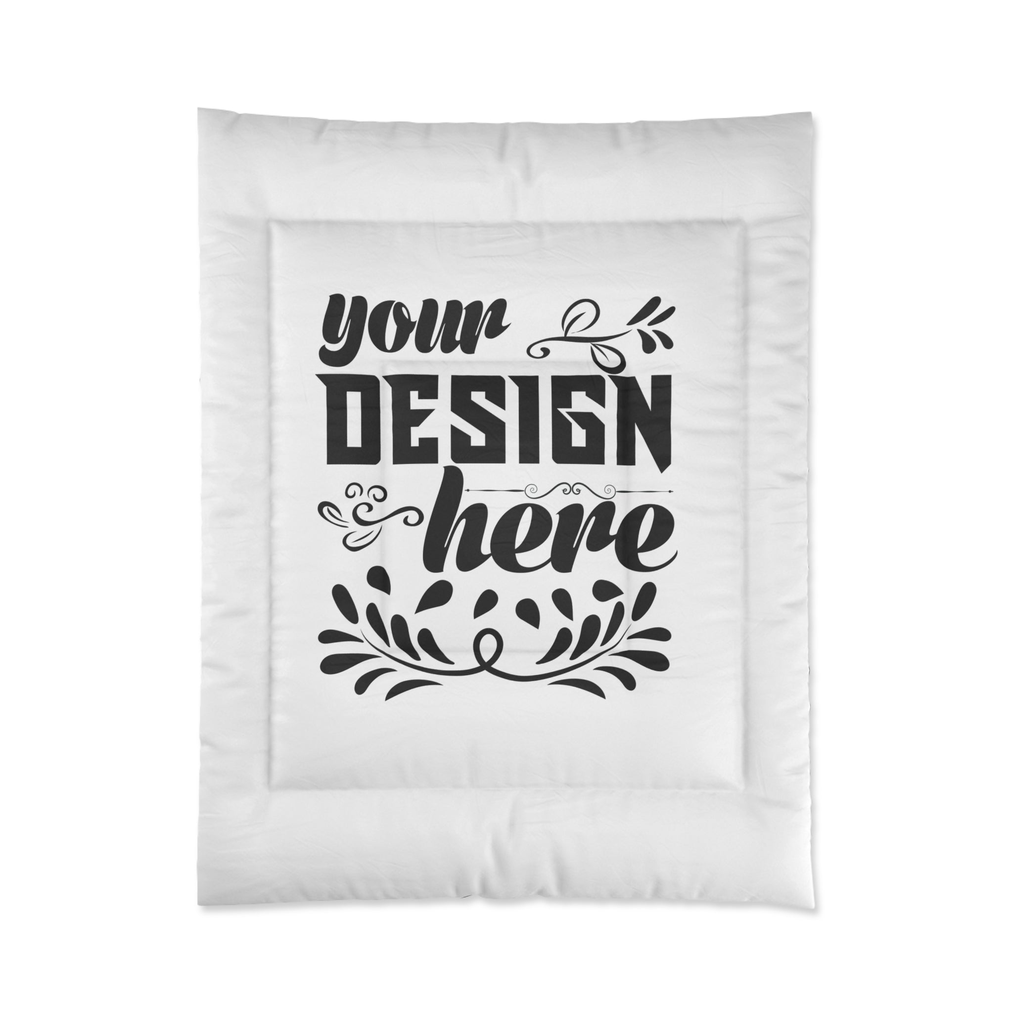 Customizable Polyester Comforter with Quilted Pattern and Bright White Back