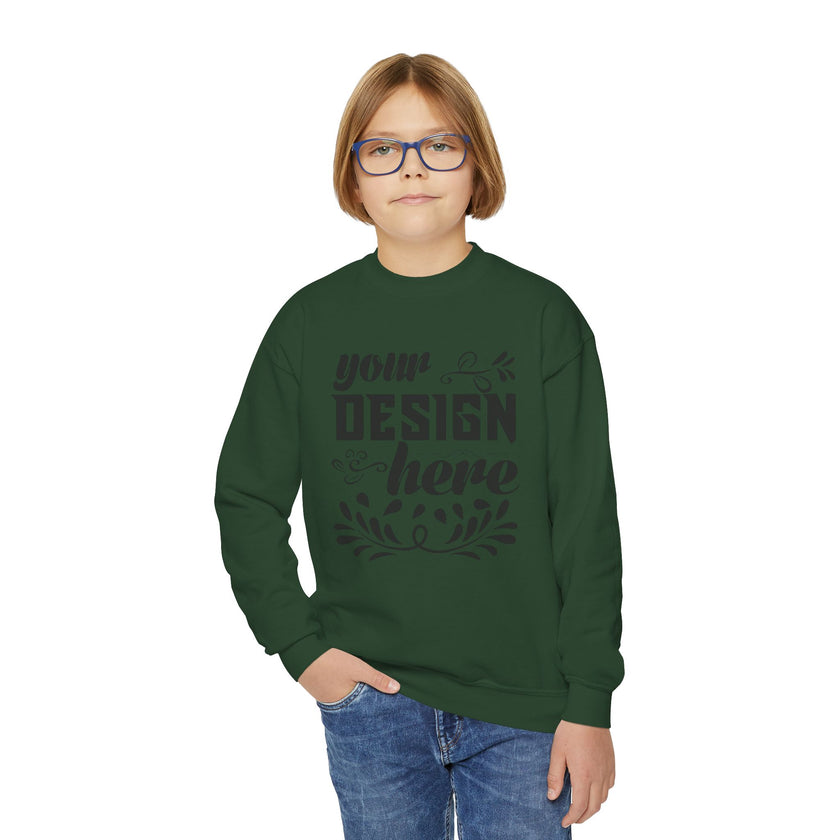 Customizable Gildan 18000B Youth Heavy Blend Crewneck Sweatshirt