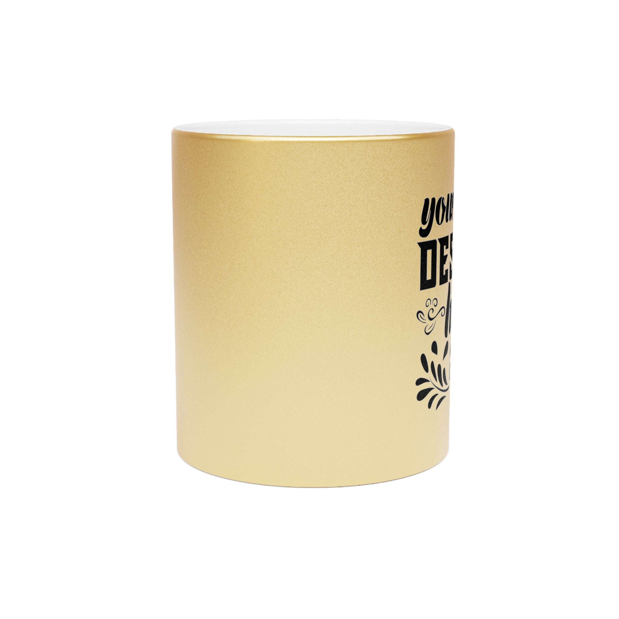 Customizable Metallic Ceramic Mug 11oz Gold or Silver Coated Finish