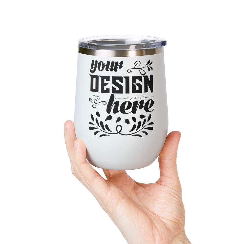 Customizable Polar Camel 12oz Stainless Steel Wine Tumbler Cup Lid