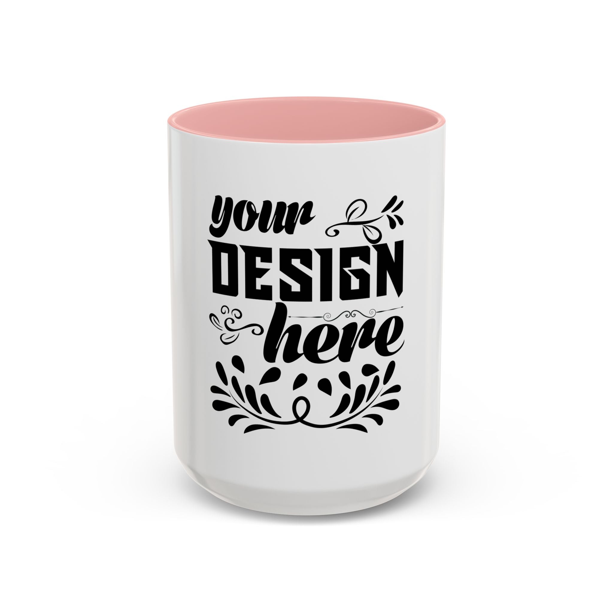 Customizable Accent Coffee Mug 11oz and 15oz Colored Interior Handle