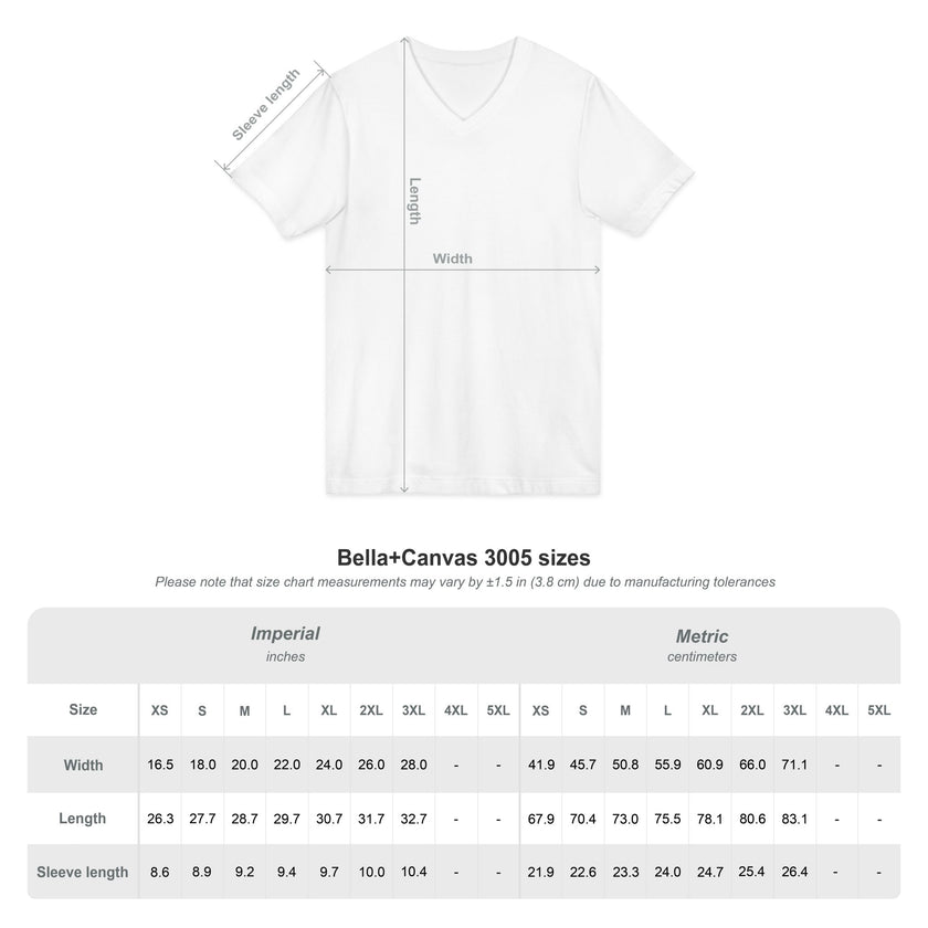 Customizable Bella+Canvas 3005 Unisex Jersey V-Neck Short Sleeve Tee
