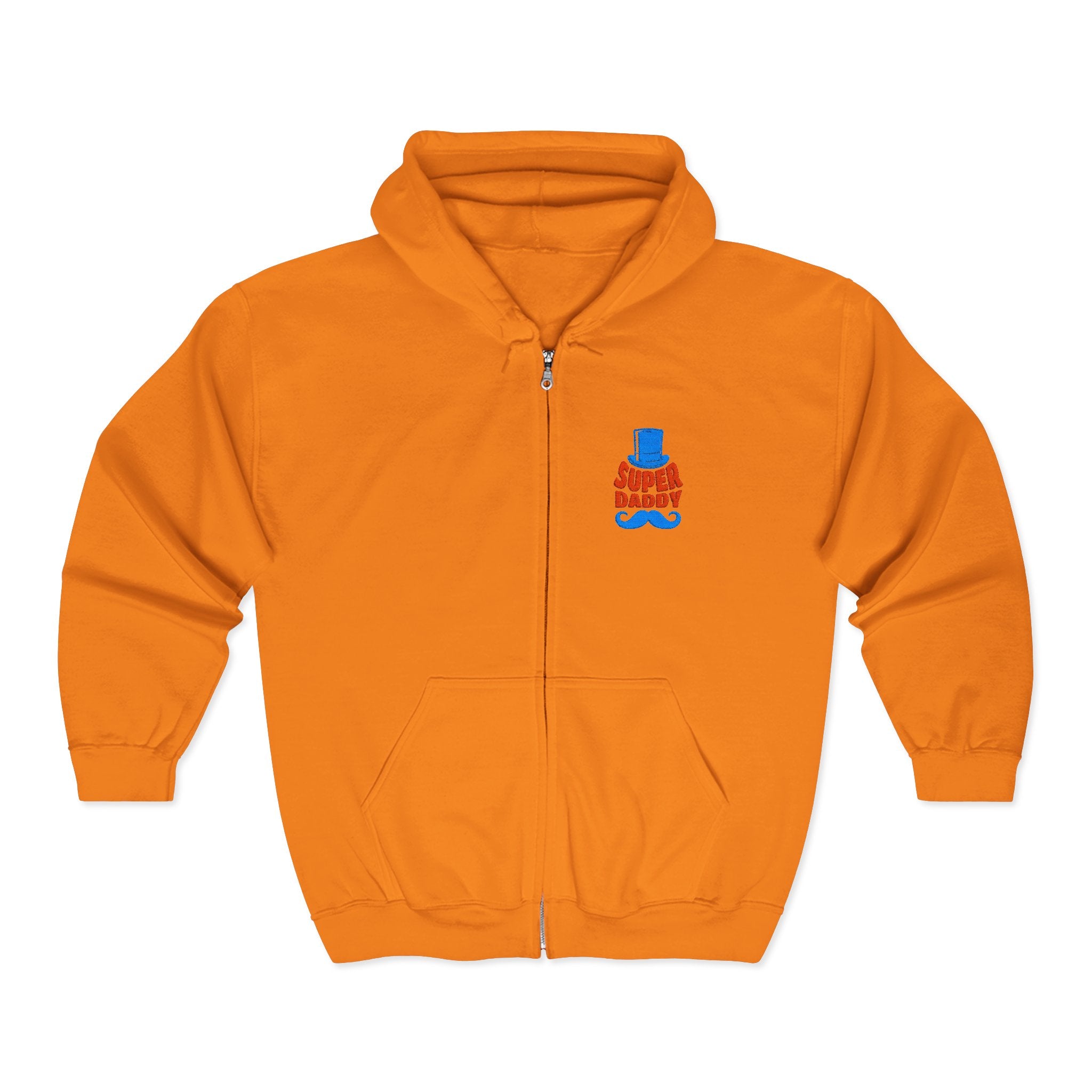 Gildan 18600 Unisex Full Zip Hoodie | Super Daddy Embroidery