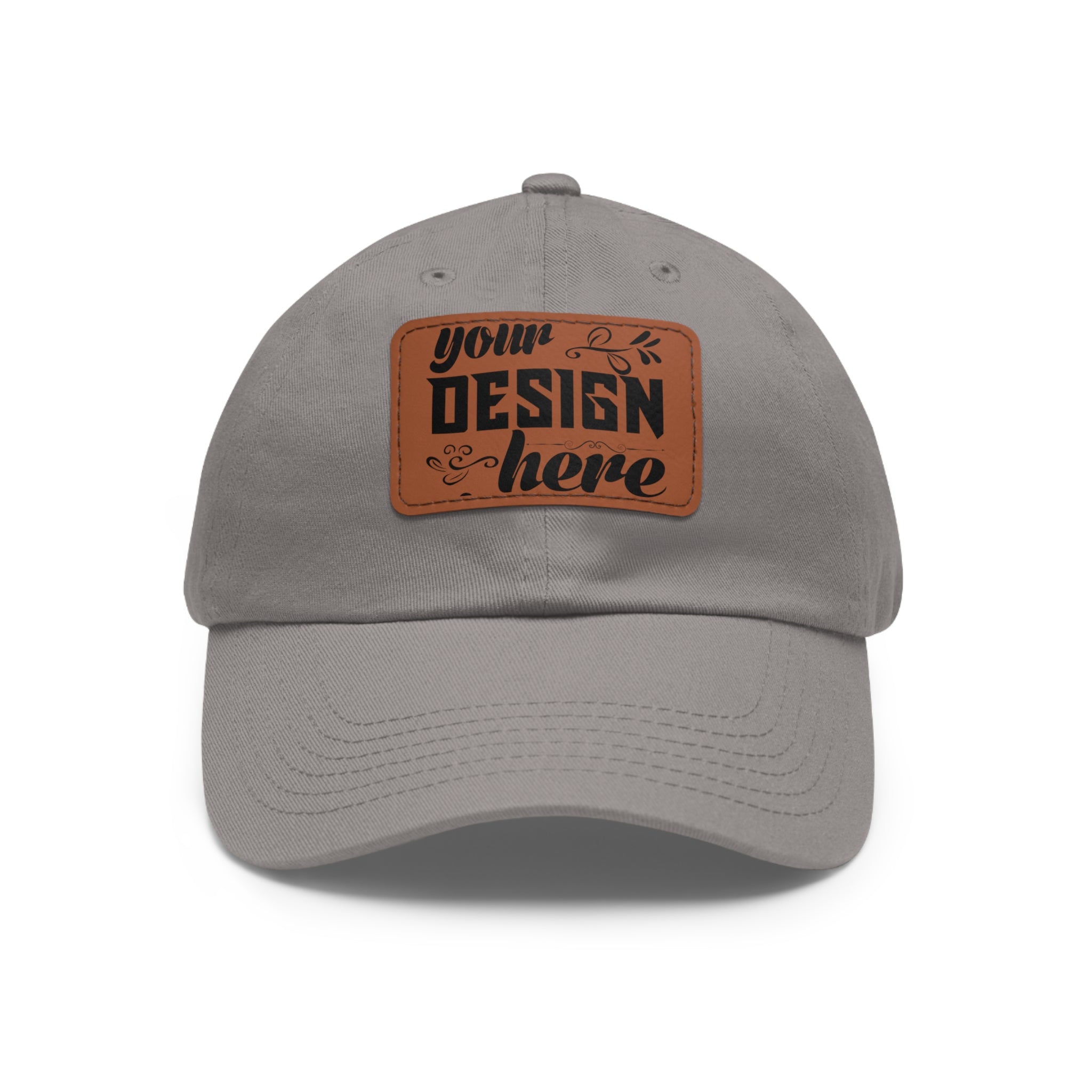 Customizable ValuCap VC300A Dad Hat with Faux Leather Patch Rectangle