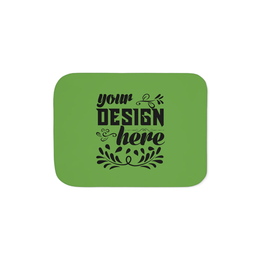 Customizable Sherpa Photo Blanket Two Color Options Grey or Beige