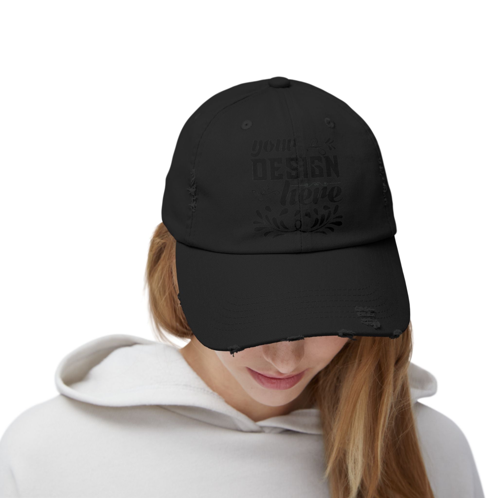 Customizable District DT600 Distressed Cotton Cap for Personalized Style