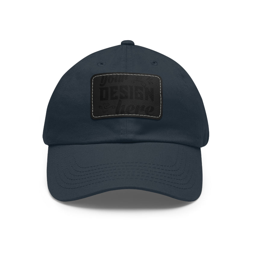 Customizable ValuCap VC300A Dad Hat with Faux Leather Patch Rectangle