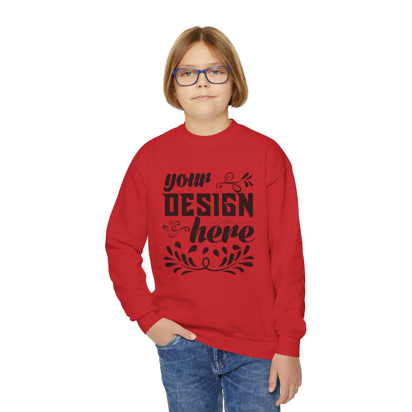 Customizable Gildan 18000B Youth Heavy Blend Crewneck Sweatshirt