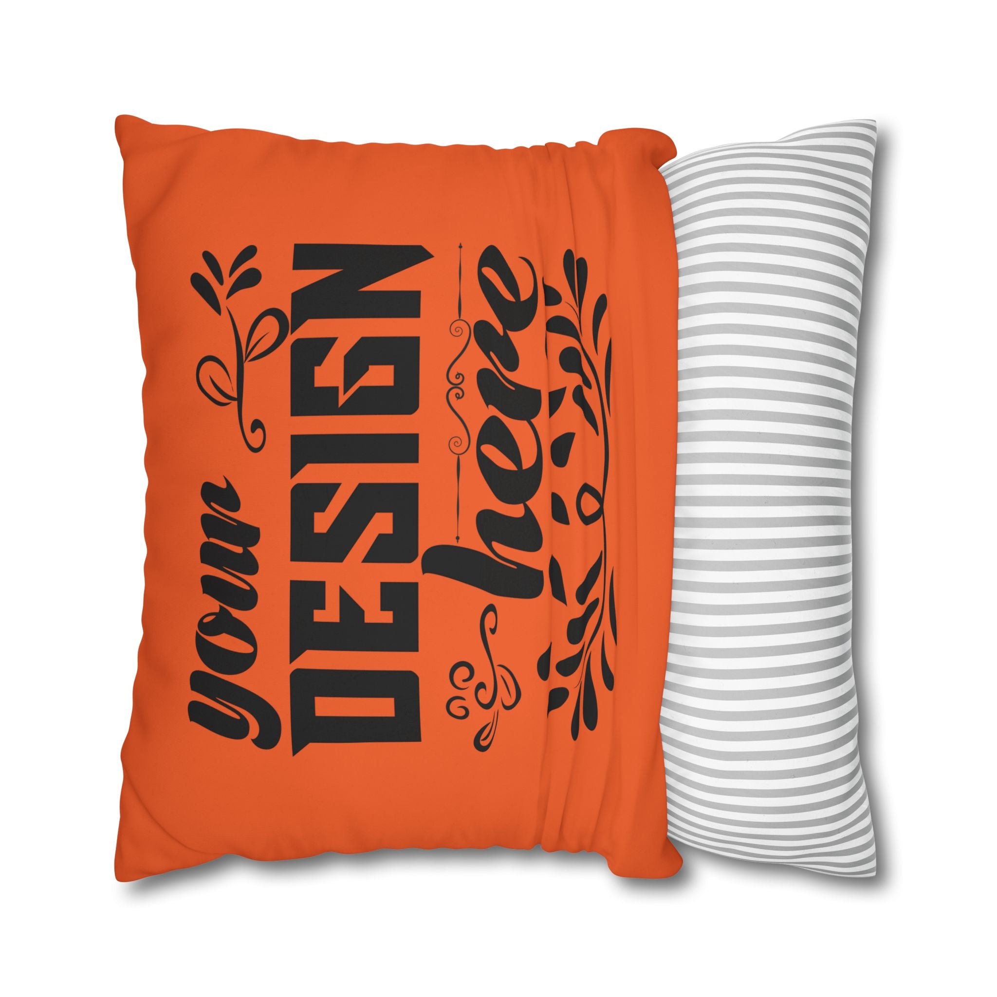Customizable Square Poly Canvas Pillowcase with Concealed Zipper Closure