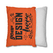 Customizable Square Poly Canvas Pillowcase with Concealed Zipper Closure