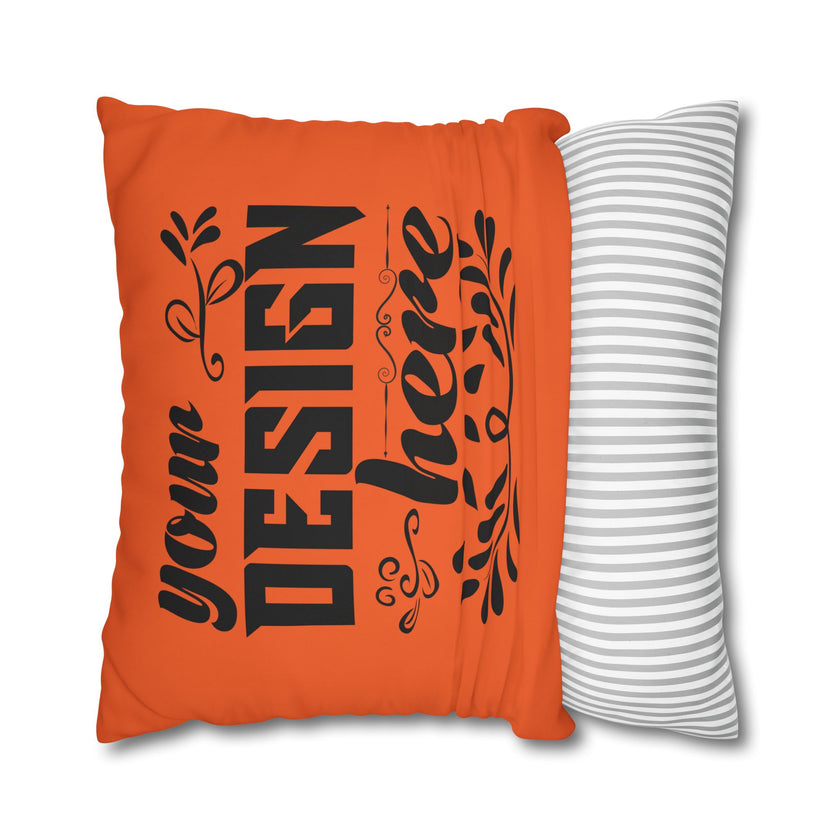 Customizable Square Poly Canvas Pillowcase with Concealed Zipper Closure
