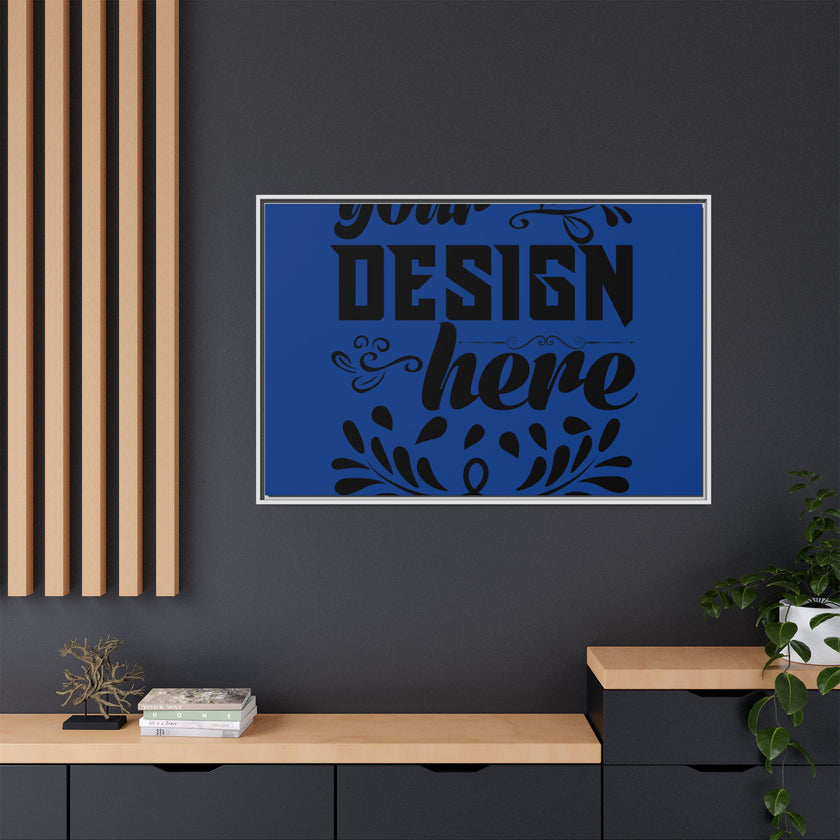 Customizable Framed Matte Canvas Print with Pinewood Frame Sawtooth Hanger