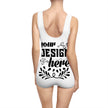 Customizable Womens Vintage One Piece Swimsuit U Back Boyshort
