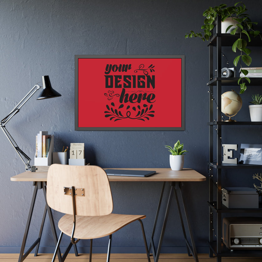 Customizable Framed Paper Poster with Matte Black Pinewood Frame Plexiglass