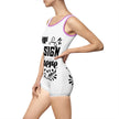 Customizable Womens Vintage One Piece Swimsuit U Back Boyshort
