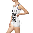 Customizable Womens Vintage One Piece Swimsuit U Back Boyshort