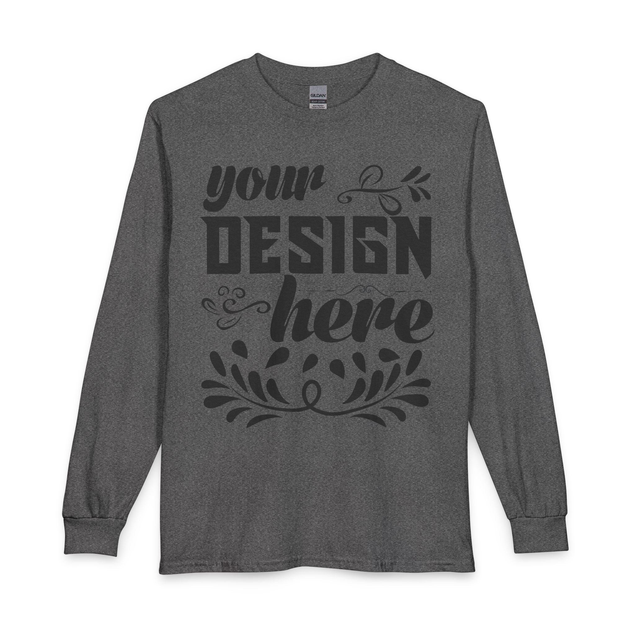 Customizable Gildan 5400 Unisex Long Sleeve T Shirt 100 Cotton Rib Cuffs