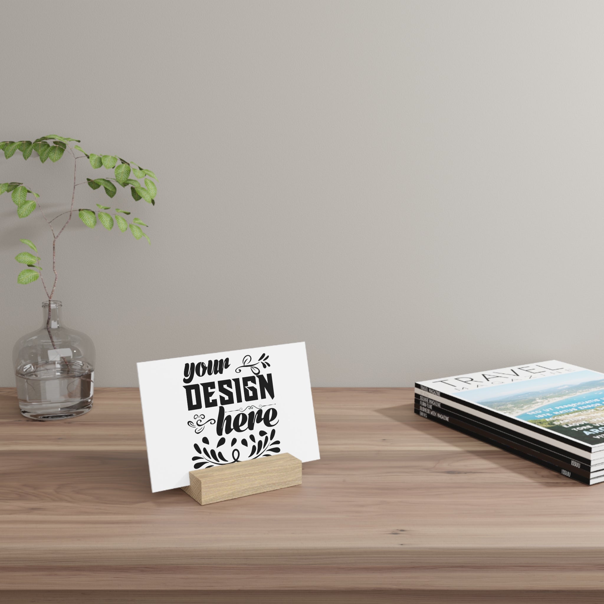 Customizable Gallery Board with Wooden Stand 1.8mm Giclée Print