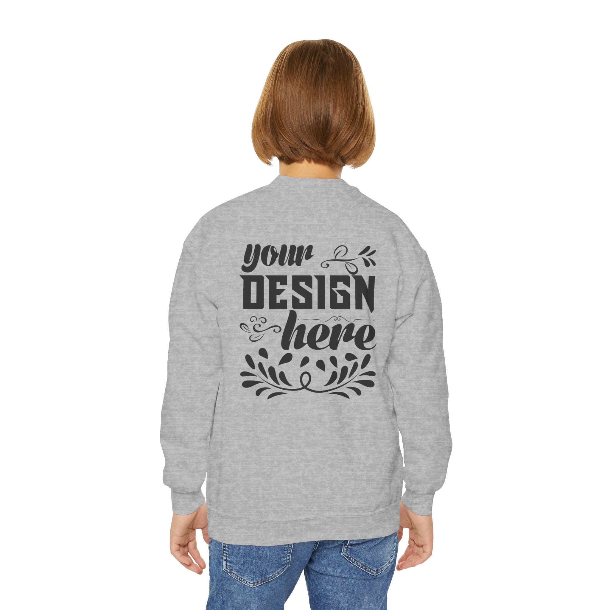 Customizable Gildan 18000B Youth Heavy Blend Crewneck Sweatshirt