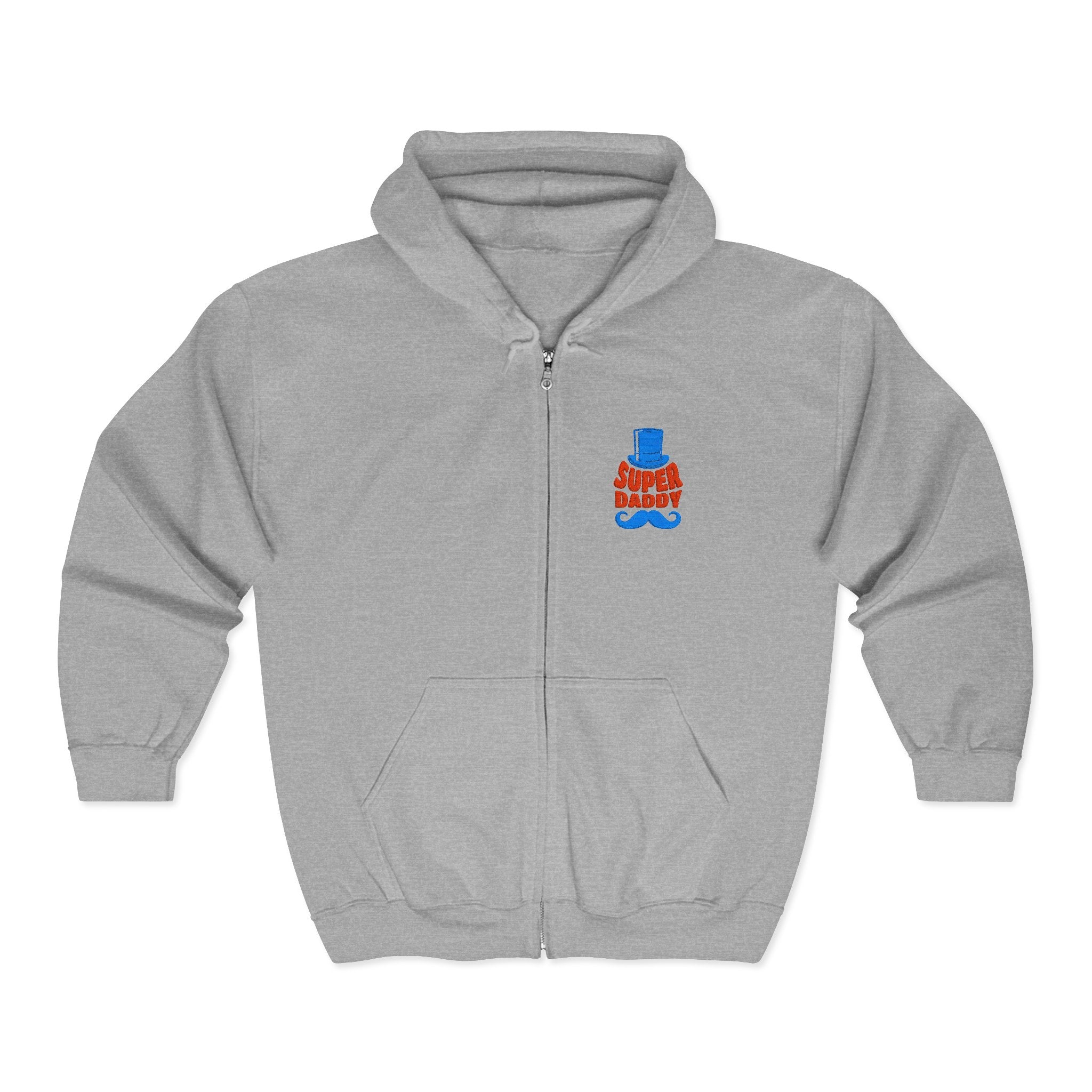 Gildan 18600 Unisex Full Zip Hoodie | Super Daddy Embroidery