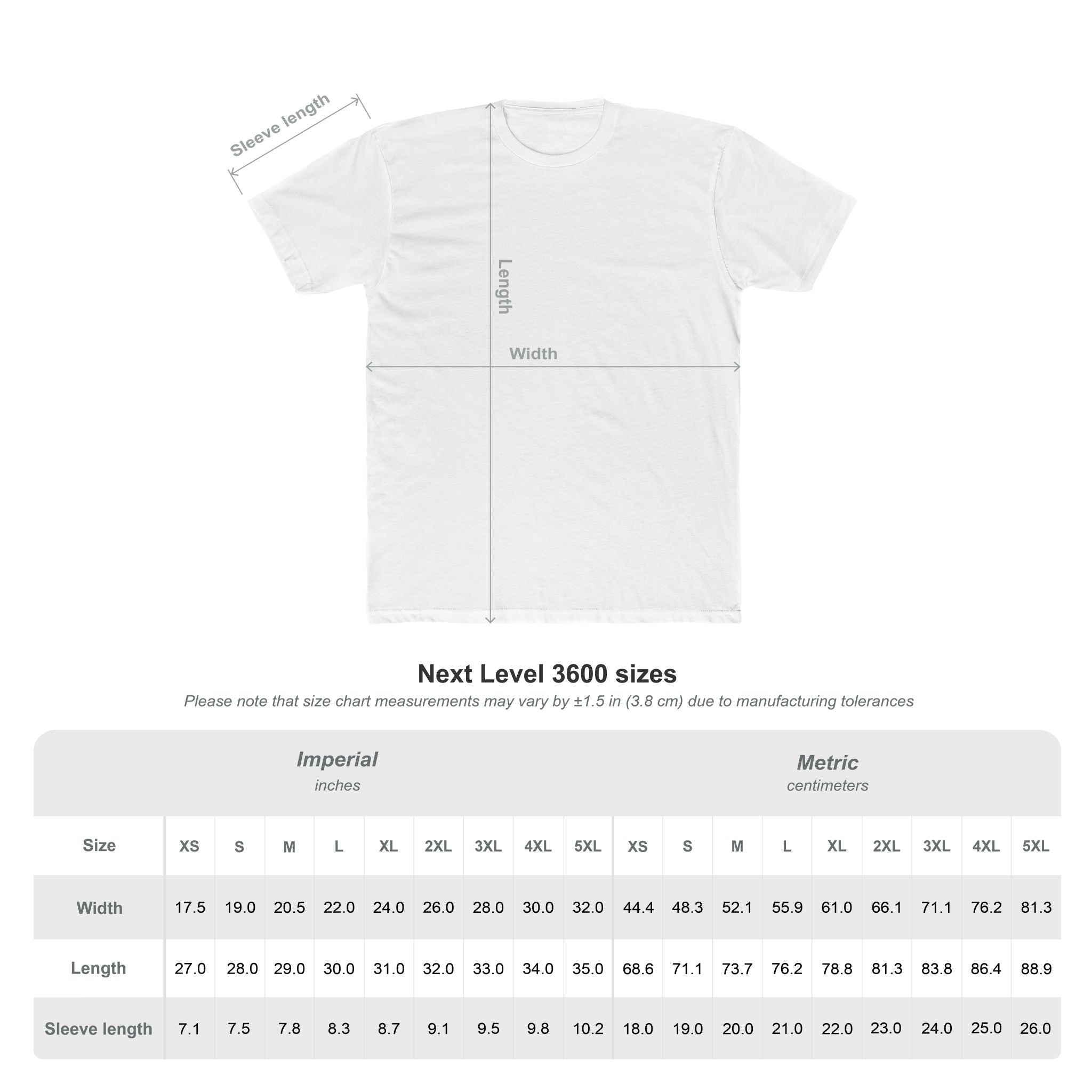 Customizable Next Level 3600 Unisex Cotton Crew Neck Short Sleeve Tee