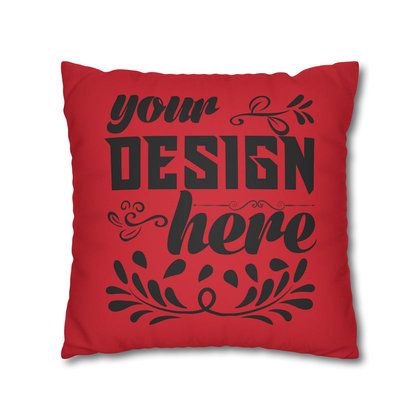 Customizable Faux Suede Square Pillowcase with Concealed Zipper Closure