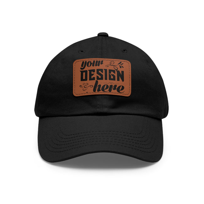 Customizable ValuCap VC300A Dad Hat with Faux Leather Patch Rectangle