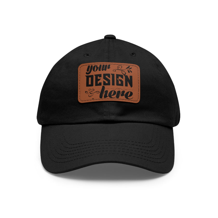 Customizable ValuCap VC300A Dad Hat with Faux Leather Patch Rectangle