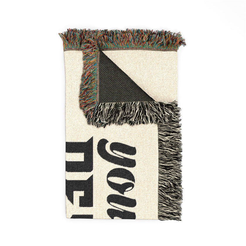 Customizable Woven Cotton Blanket Throw with Fringed Edges 3 Sizes