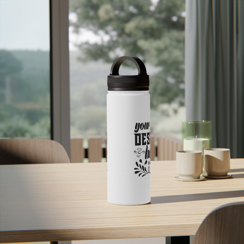 Customizable Stainless Steel Water Bottle with Handle Lid in Three Sizes