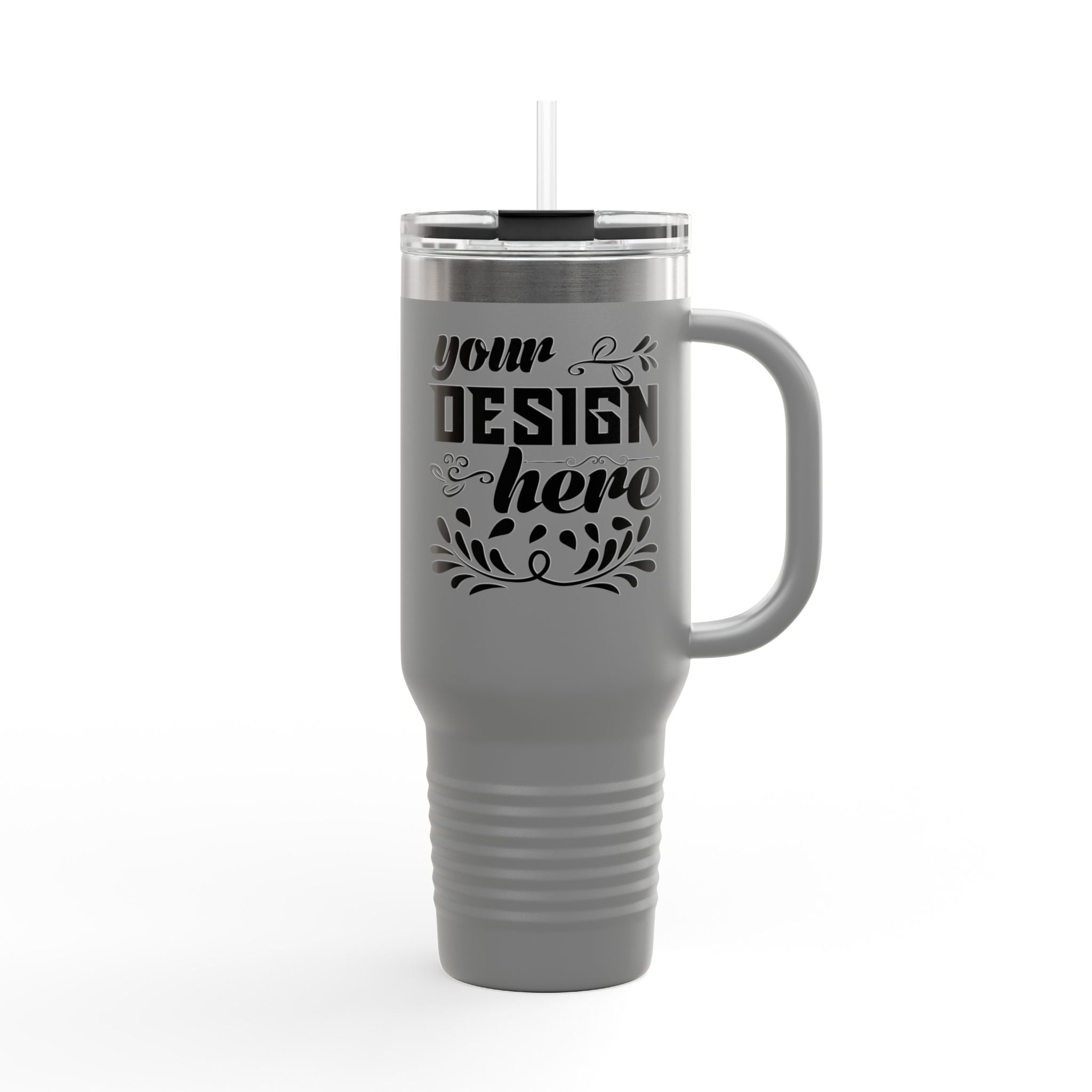 Customizable Polar Camel 40oz Insulated Travel Mug with Handle and Straw (Best Seller)