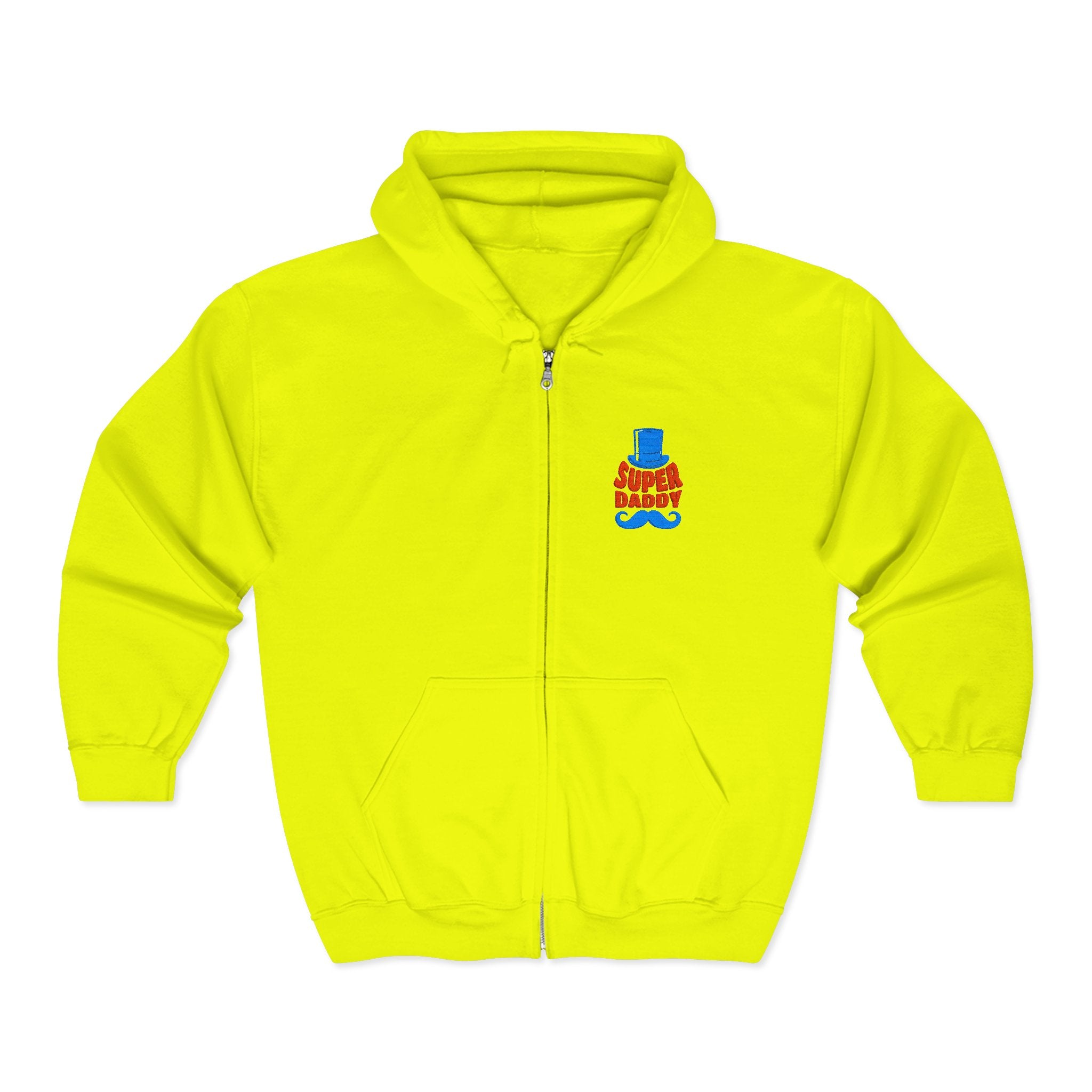 Gildan 18600 Unisex Full Zip Hoodie | Super Daddy Embroidery