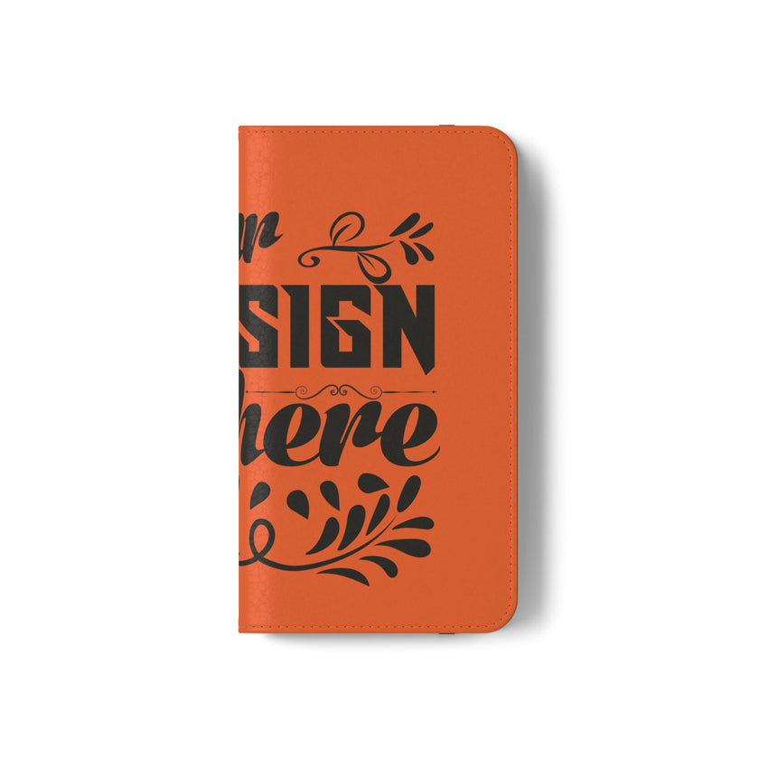 Customizable Flip Folio Phone Case With Card Slots Stand And Elastic Strap