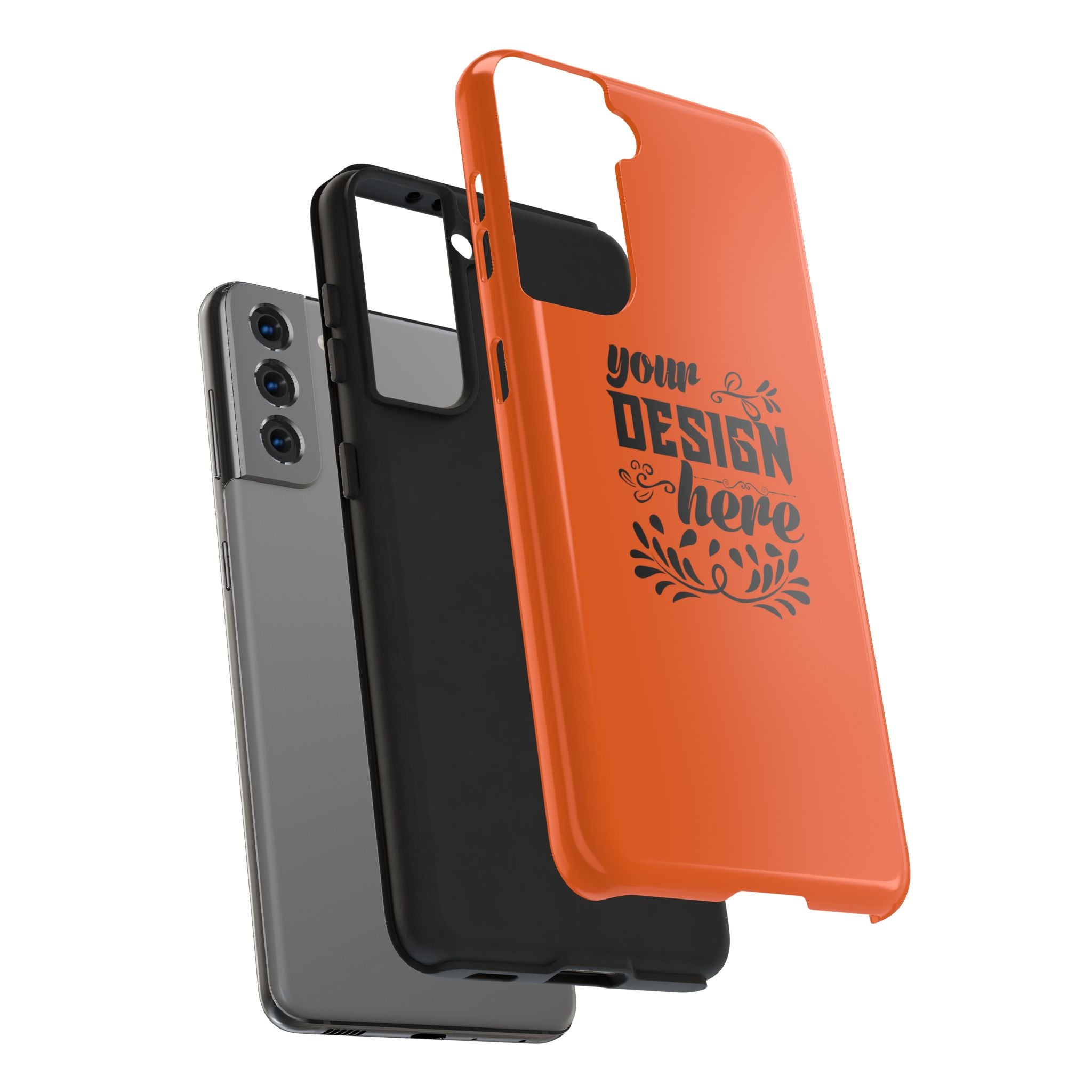 Customizable Tough Phone Case Glossy Dual Layer Wireless Charging