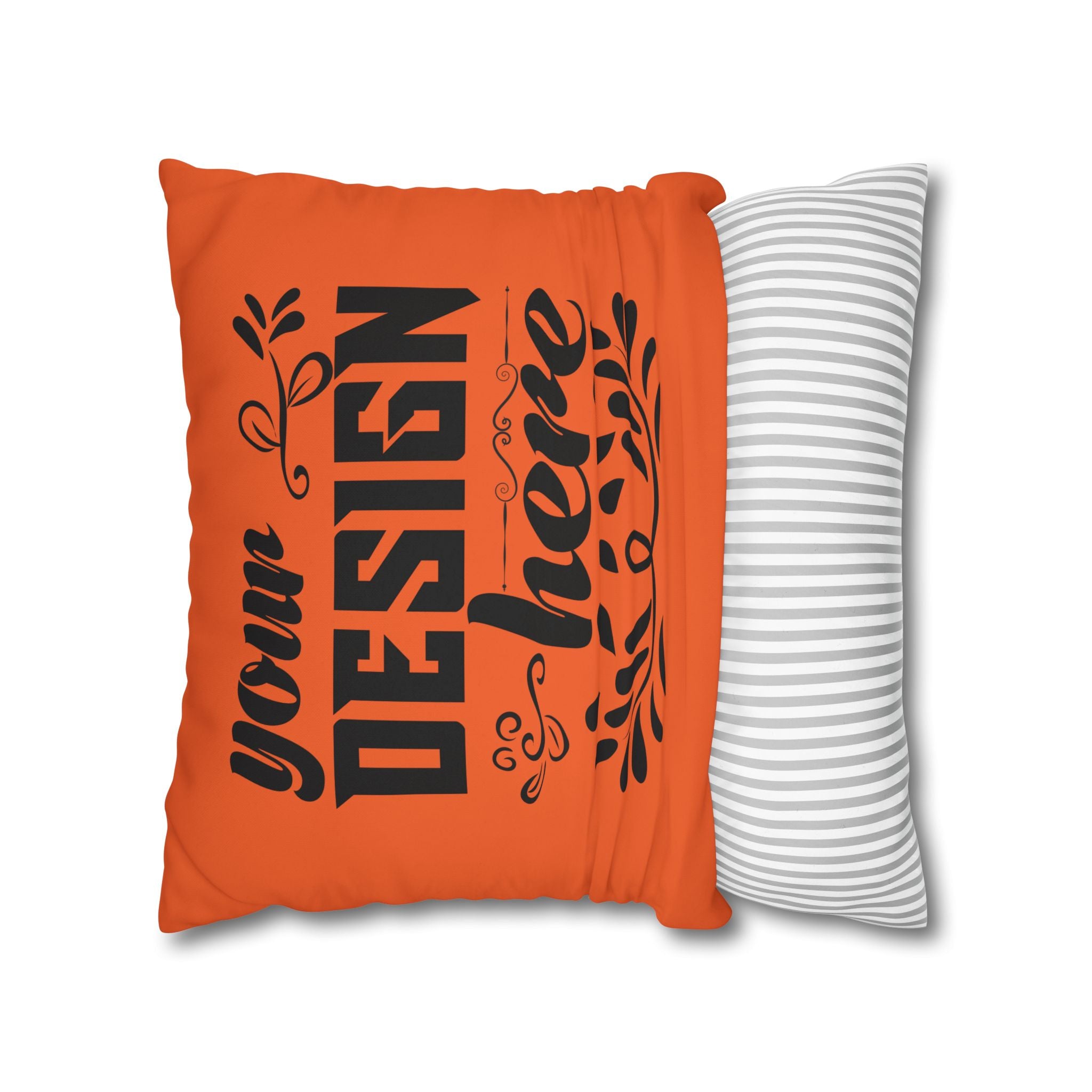 Customizable Square Poly Canvas Pillowcase with Concealed Zipper Closure