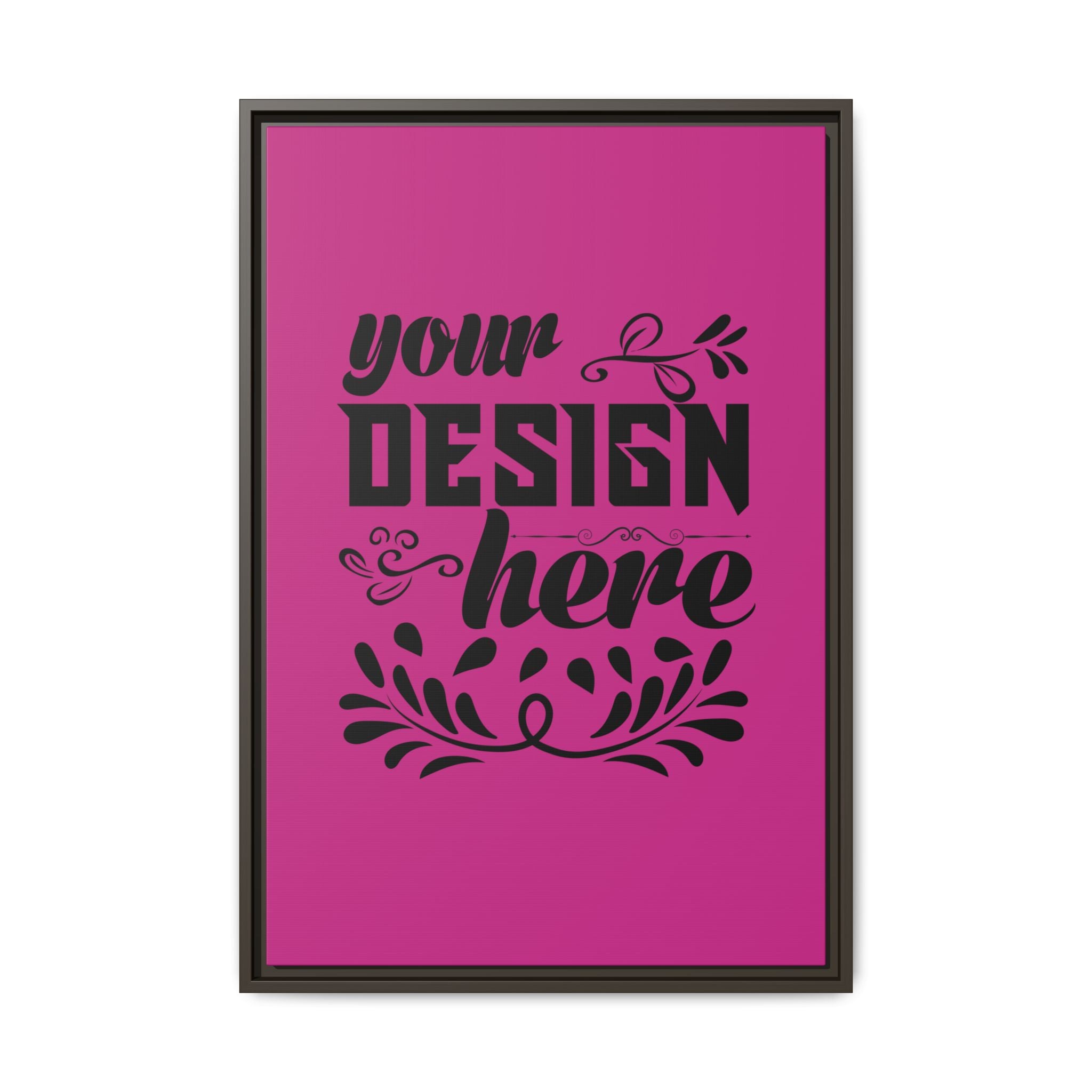 Customizable Framed Matte Canvas Print with Pinewood Frame Sawtooth Hanger