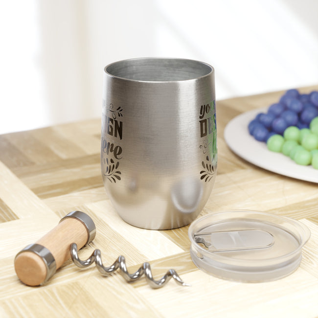 Customizable 12oz Vacuum Insulated Stainless Steel Wine Tumbler with Lid