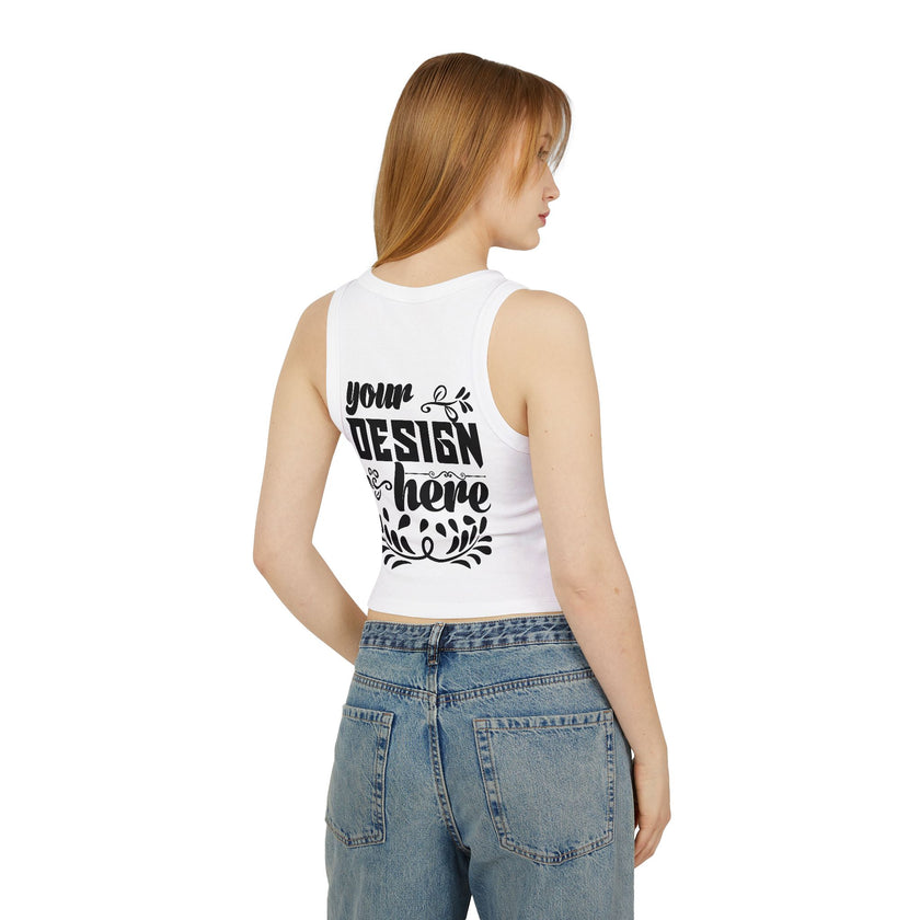 Customizable Bella+Canvas 1019 Womens Micro Rib Racer Tank Top Mid Length Fit
