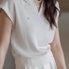 Nameria Ice Silk Right Shoulder Short Sleeve Polo Shirt
