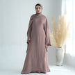 Nameria Womens Bat Sleeve Long Dress With Belt Crewneck
