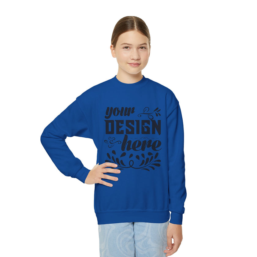 Customizable Gildan 18000B Youth Heavy Blend Crewneck Sweatshirt