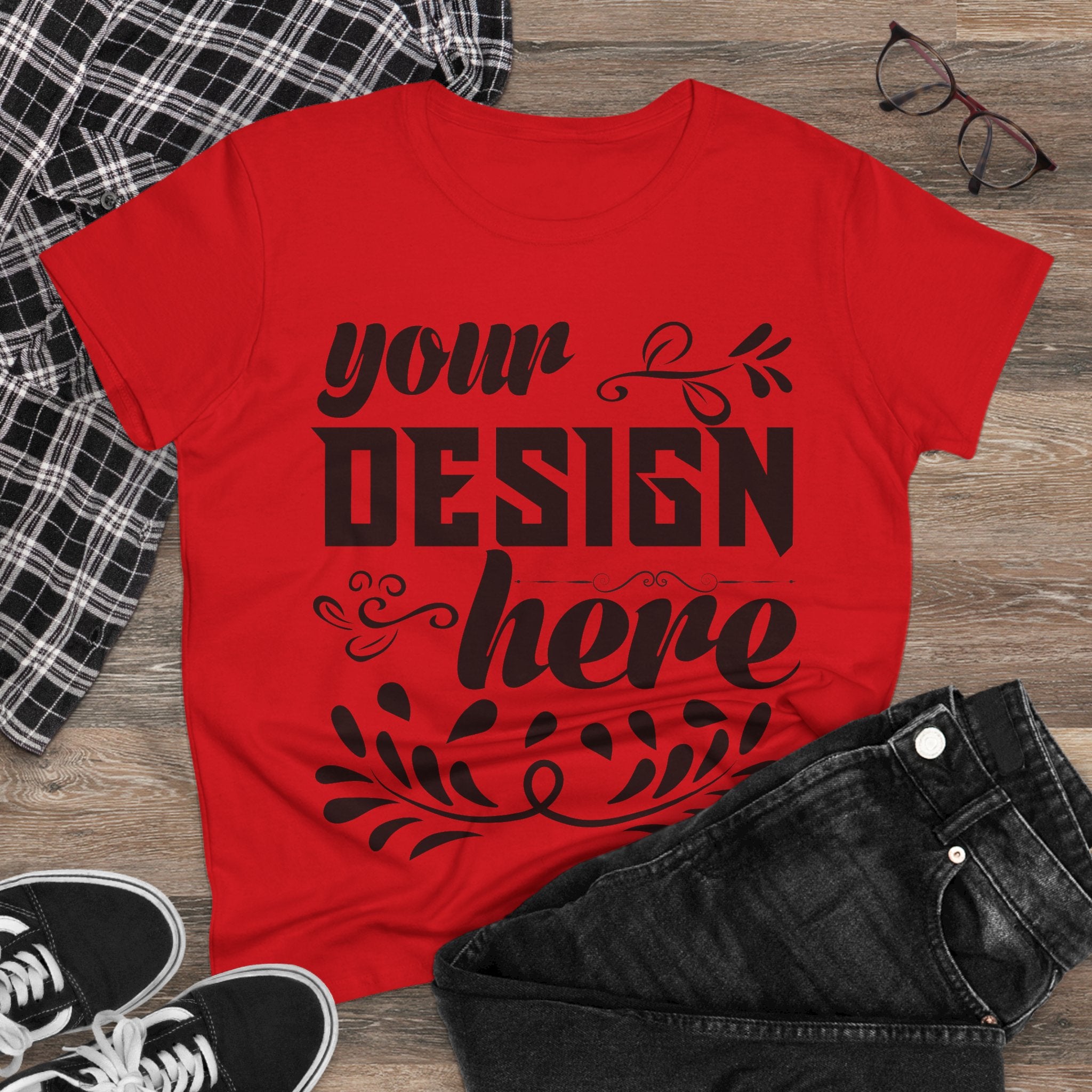 Customizable Gildan 5000L Womens Midweight Cotton Short Sleeve T-Shirt