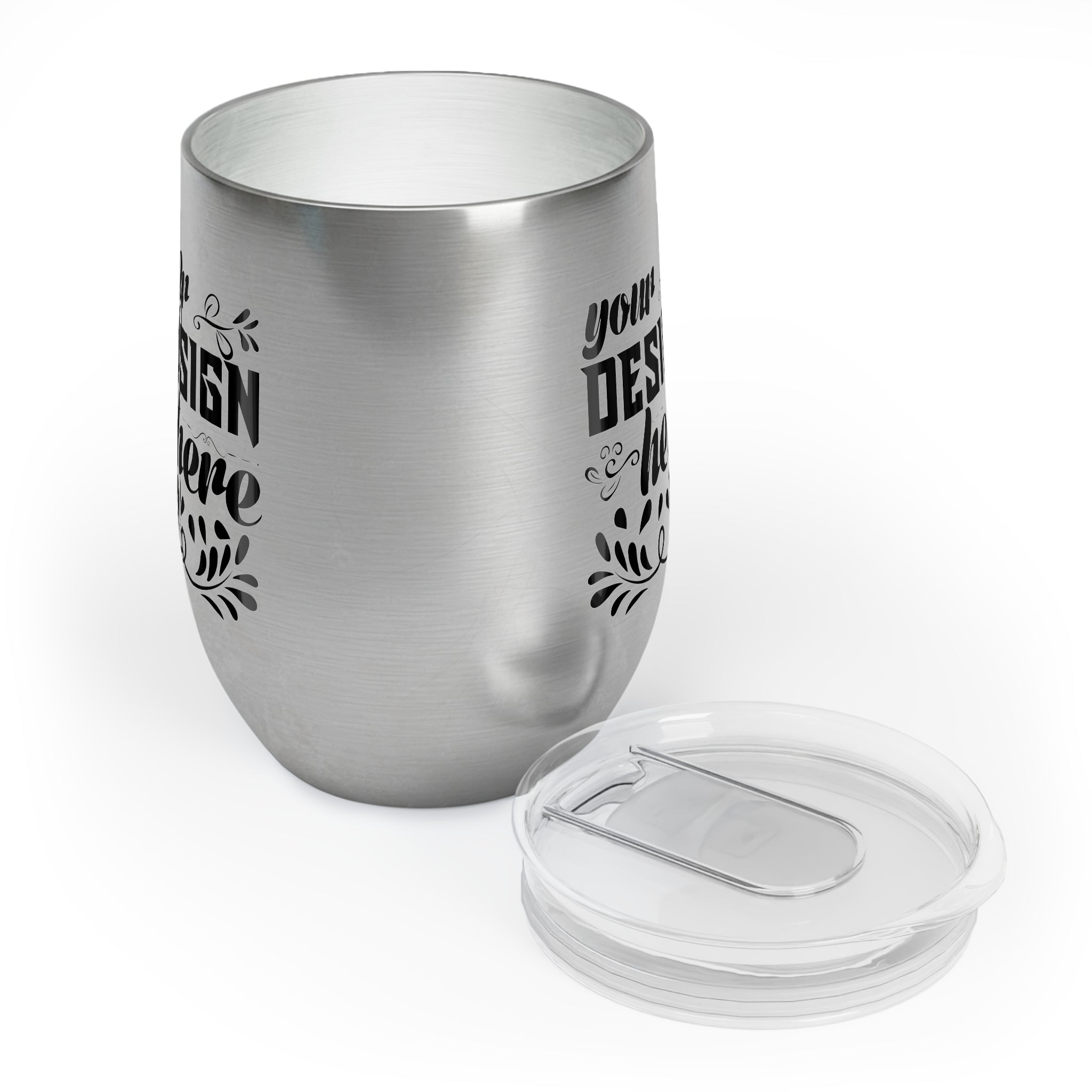 Customizable 12oz Vacuum Insulated Stainless Steel Wine Tumbler with Lid