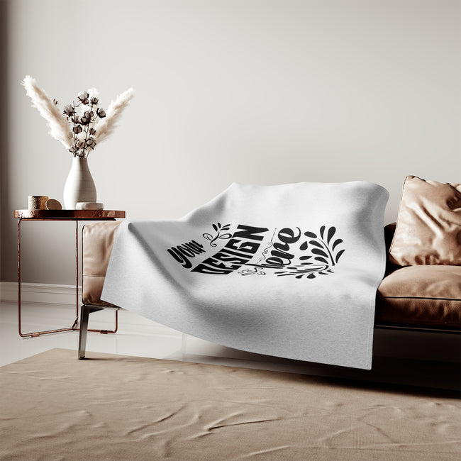 Customizable Sweatshirt Blanket Heather Grey One Sided Print