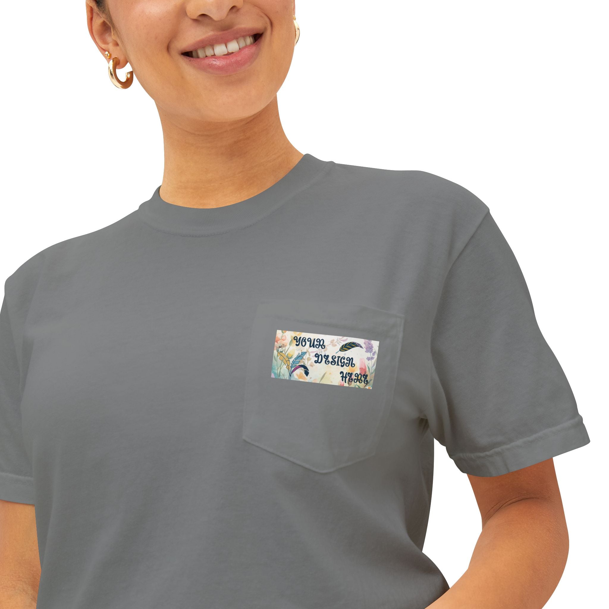 Customizable Comfort Colors 6030 Unisex Garment Dyed Pocket T-Shirt