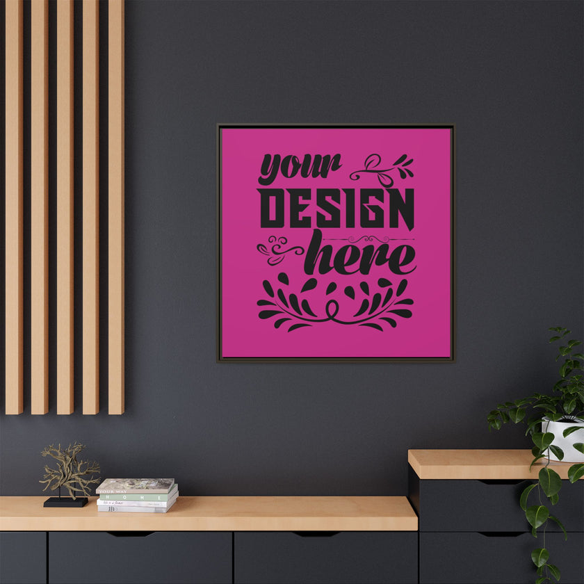 Customizable Framed Matte Canvas Print with Pinewood Frame Sawtooth Hanger